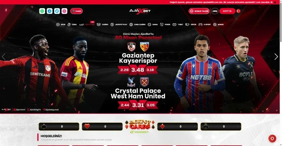 Ajaxbet ekran görüntüsü
